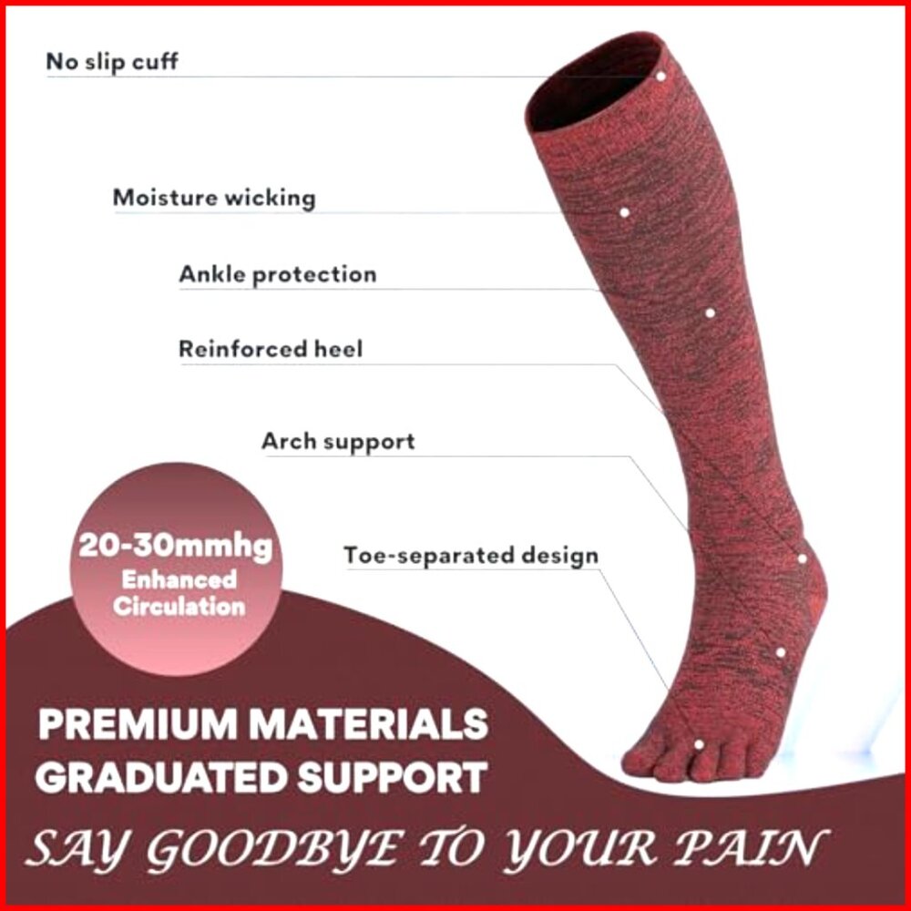 Knee High Compression Socks Coolmax Moisture Wick… - image 3